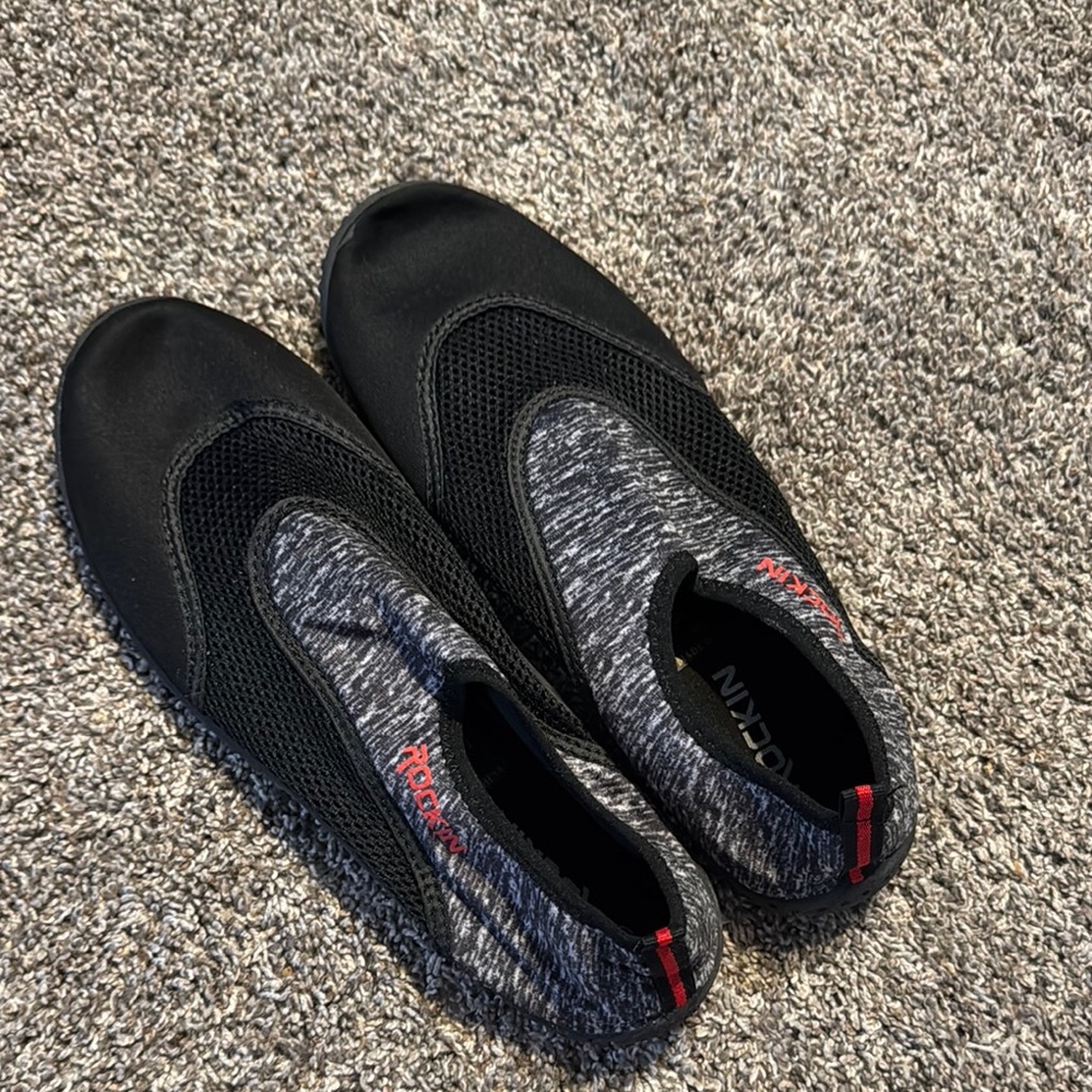 2/$10 Men's sz 12 Black and Gray Water Shoes